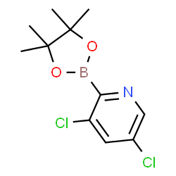 ChemSpider 2D Image | 3,5-Dichloro-2-(4,4,5,5-tetramethyl-1,3,2-dioxaborolan-2-yl)pyridine | C11H14BCl2NO2