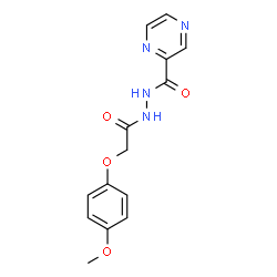 ChemSpider 2D Image | N'-[(4-Methoxyphenoxy)acetyl]-2-pyrazinecarbohydrazide | C14H14N4O4
