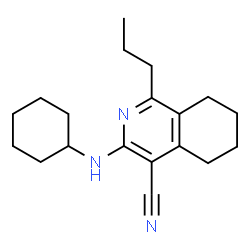 ChemSpider 2D Image | 3-(Cyclohexylamino)-1-propyl-5,6,7,8-tetrahydro-4-isoquinolinecarbonitrile | C19H27N3