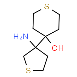 ChemSpider 2D Image | 4-(3-Aminotetrahydro-3-thiophenyl)tetrahydro-2H-thiopyran-4-ol | C9H17NOS2