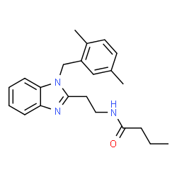 ChemSpider 2D Image | N-{2-[1-(2,5-Dimethylbenzyl)-1H-benzimidazol-2-yl]ethyl}butanamide | C22H27N3O