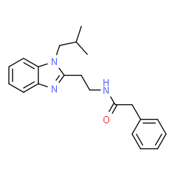 ChemSpider 2D Image | N-[2-(1-Isobutyl-1H-benzimidazol-2-yl)ethyl]-2-phenylacetamide | C21H25N3O