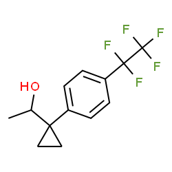 ChemSpider 2D Image | 1-{1-[4-(Pentafluoroethyl)phenyl]cyclopropyl}ethanol | C13H13F5O