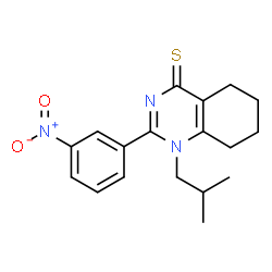 ChemSpider 2D Image | 1-Isobutyl-2-(3-nitrophenyl)-5,6,7,8-tetrahydro-4(1H)-quinazolinethione | C18H21N3O2S