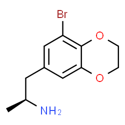 ChemSpider 2D Image | (2S)-1-(8-Bromo-2,3-dihydro-1,4-benzodioxin-6-yl)-2-propanamine | C11H14BrNO2