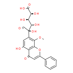 ChemSpider 2D Image | 2-C-(5-Hydroxy-8-methoxy-4-oxo-2-phenyl-4H-chromen-7-yl)-D-galacturonic acid | C22H20O11