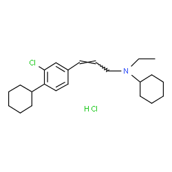 ChemSpider 2D Image | N-[(2Z)-3-(3-Chloro-4-cyclohexylphenyl)-2-propen-1-yl]-N-ethylcyclohexanamine hydrochloride (1:1) | C23H35Cl2N
