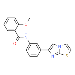 ChemSpider 2D Image | N-[3-(Imidazo[2,1-b][1,3]thiazol-6-yl)phenyl]-2-methoxybenzamide | C19H15N3O2S