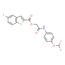 ChemSpider 2D Image | 2-{[4-(Difluoromethoxy)phenyl]amino}-2-oxoethyl 5-fluoro-1-benzothiophene-2-carboxylate | C18H12F3NO4S