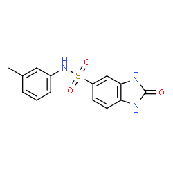 ChemSpider 2D Image | N-(3-Methylphenyl)-2-oxo-2,3-dihydro-1H-benzimidazole-5-sulfonamide | C14H13N3O3S