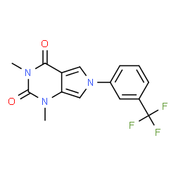 ChemSpider 2D Image | 1,3-Dimethyl-6-[3-(trifluoromethyl)phenyl]-1H-pyrrolo[3,4-d]pyrimidine-2,4(3H,6H)-dione | C15H12F3N3O2