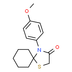 ChemSpider 2D Image | 4-(4-Methoxyphenyl)-1-thia-4-azaspiro[4.5]decan-3-one | C15H19NO2S