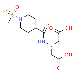 ChemSpider 2D Image | 2,2'-(2-{[1-(Methylsulfonyl)-4-piperidinyl]carbonyl}-1,1-hydrazinediyl)diacetic acid | C11H19N3O7S