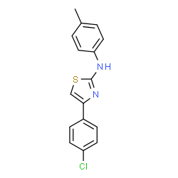 ChemSpider 2D Image | 4-(4-Chlorophenyl)-N-(4-methylphenyl)-1,3-thiazol-2-amine | C16H13ClN2S