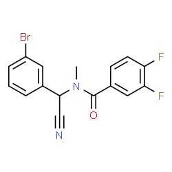ChemSpider 2D Image | N-[(3-Bromophenyl)(cyano)methyl]-3,4-difluoro-N-methylbenzamide | C16H11BrF2N2O