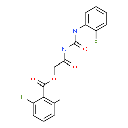 ChemSpider 2D Image | 2-{[(2-Fluorophenyl)carbamoyl]amino}-2-oxoethyl 2,6-difluorobenzoate | C16H11F3N2O4