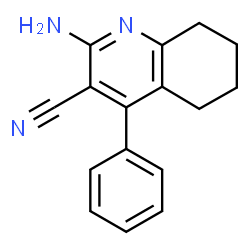 ChemSpider 2D Image | 2-Amino-4-phenyl-5,6,7,8-tetrahydro-3-quinolinecarbonitrile | C16H15N3