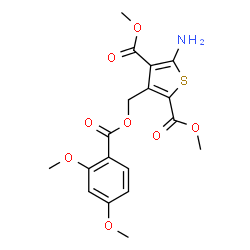 ChemSpider 2D Image | Dimethyl 5-amino-3-{[(2,4-dimethoxybenzoyl)oxy]methyl}-2,4-thiophenedicarboxylate | C18H19NO8S