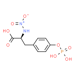 ChemSpider 2D Image | (2S)-2-(Nitroamino)-3-[4-(phosphonooxy)phenyl]propanoic acid | C9H11N2O8P