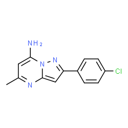 ChemSpider 2D Image | 2-(4-Chlorophenyl)-5-methylpyrazolo[1,5-a]pyrimidin-7-amine | C13H11ClN4