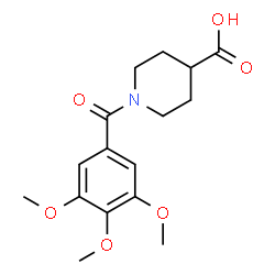 ChemSpider 2D Image | 1-(3,4,5-Trimethoxybenzoyl)-4-piperidinecarboxylic acid | C16H21NO6