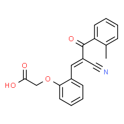 ChemSpider 2D Image | {2-[(1E)-2-Cyano-3-(2-methylphenyl)-3-oxo-1-propen-1-yl]phenoxy}acetic acid | C19H15NO4