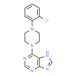 ChemSpider 2D Image | 6-[4-(2-Chlorophenyl)-1-piperazinyl]-1H-purine | C15H15ClN6