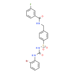 ChemSpider 2D Image | N-(4-{[(2-Bromophenyl)carbamoyl]sulfamoyl}benzyl)-3-fluorobenzamide | C21H17BrFN3O4S