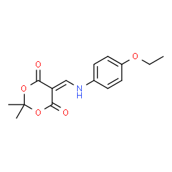 ChemSpider 2D Image | 5-{[(4-Ethoxyphenyl)amino]methylene}-2,2-dimethyl-1,3-dioxane-4,6-dione | C15H17NO5