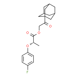 ChemSpider 2D Image | 2-(Adamantan-1-yl)-2-oxoethyl (2S)-2-(4-fluorophenoxy)propanoate | C21H25FO4