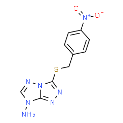 ChemSpider 2D Image | 3-[(4-Nitrobenzyl)sulfanyl]-7H-[1,2,4]triazolo[4,3-b][1,2,4]triazol-7-amine | C10H9N7O2S