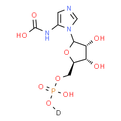 ChemSpider 2D Image | N-Carboxy-1-{5-O-[(O-~2~H)phosphono]-D-ribofuranosyl}-1H-imidazol-5-amine | C9H13DN3O9P