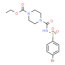 ChemSpider 2D Image | Ethyl 4-{[(4-bromophenyl)sulfonyl]carbamoyl}-1-piperazinecarboxylate | C14H18BrN3O5S