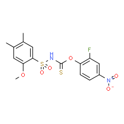 ChemSpider 2D Image | O-(2-Fluoro-4-nitrophenyl) [(2-methoxy-4,5-dimethylphenyl)sulfonyl]carbamothioate | C16H15FN2O6S2