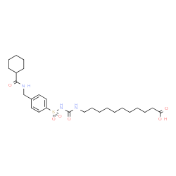 ChemSpider 2D Image | 11-({[(4-{[(Cyclohexylcarbonyl)amino]methyl}phenyl)sulfonyl]carbamoyl}amino)undecanoic acid | C26H41N3O6S