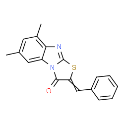 ChemSpider 2D Image | 2-Benzylidene-6,8-dimethyl[1,3]thiazolo[3,2-a]benzimidazol-3(2H)-one | C18H14N2OS