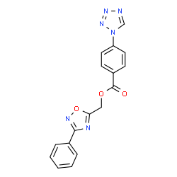 ChemSpider 2D Image | (3-Phenyl-1,2,4-oxadiazol-5-yl)methyl 4-(1H-tetrazol-1-yl)benzoate | C17H12N6O3