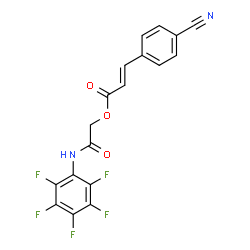 ChemSpider 2D Image | 2-Oxo-2-[(pentafluorophenyl)amino]ethyl (2E)-3-(4-cyanophenyl)acrylate | C18H9F5N2O3