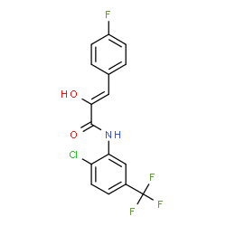 ChemSpider 2D Image | (2Z)-N-[2-Chloro-5-(trifluoromethyl)phenyl]-3-(4-fluorophenyl)-2-hydroxyacrylamide | C16H10ClF4NO2