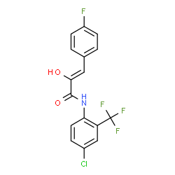 ChemSpider 2D Image | (2Z)-N-[4-Chloro-2-(trifluoromethyl)phenyl]-3-(4-fluorophenyl)-2-hydroxyacrylamide | C16H10ClF4NO2
