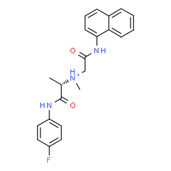 ChemSpider 2D Image | (2S)-1-[(4-Fluorophenyl)amino]-N-methyl-N-[2-(1-naphthylamino)-2-oxoethyl]-1-oxo-2-propanaminium | C22H23FN3O2
