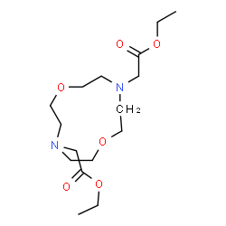ChemSpider 2D Image | Diethyl 2,2'-(1,7-dioxa-4,10-diazacyclododecane-4,10-diyl)diacetate | C16H30N2O6