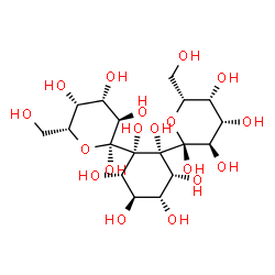 ChemSpider 2D Image | (1R,2S,3S,4R,5R,6R)-1-[(2R,3R,4S,5R,6R)-2,3,4,5-Tetrahydroxy-6-(hydroxymethyl)tetrahydro-2H-pyran-2-yl]-2-[(2S,3R,4S,5R,6R)-2,3,4,5-tetrahydroxy-6-(hydroxymethyl)tetrahydro-2H-pyran-2-yl]-1,2,3,4,5,6-
cyclohexanehexol (non-preferred name) | C18H32O18