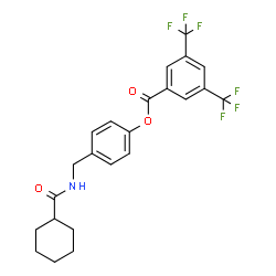 ChemSpider 2D Image | 4-{[(Cyclohexylcarbonyl)amino]methyl}phenyl 3,5-bis(trifluoromethyl)benzoate | C23H21F6NO3