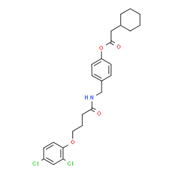 ChemSpider 2D Image | 4-({[4-(2,4-Dichlorophenoxy)butanoyl]amino}methyl)phenyl cyclohexylacetate | C25H29Cl2NO4