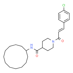 ChemSpider 2D Image | 1-[(2E)-3-(4-Chlorophenyl)-2-propenoyl]-N-cyclododecyl-4-piperidinecarboxamide | C27H39ClN2O2