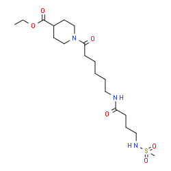 ChemSpider 2D Image | Ethyl 1-[6-({4-[(methylsulfonyl)amino]butanoyl}amino)hexanoyl]-4-piperidinecarboxylate | C19H35N3O6S