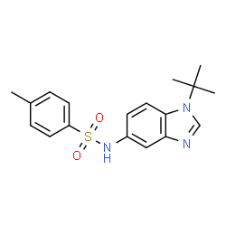 ChemSpider 2D Image | N-(1-tert-Butyl-1H-benzoimidazol-5-yl)-4-methyl-benzenesulfonamide | C18H21N3O2S