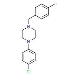 ChemSpider 2D Image | 1-(4-Chlorophenyl)-4-(4-methylbenzyl)piperazine | C18H21ClN2