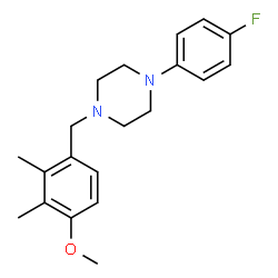ChemSpider 2D Image | 1-(4-Fluorophenyl)-4-(4-methoxy-2,3-dimethylbenzyl)piperazine | C20H25FN2O